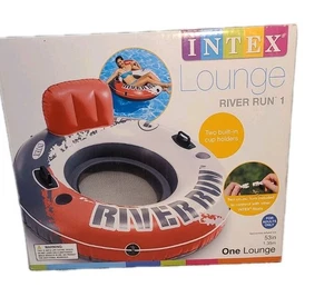 Intex River Run 1 Person Inflatable Durable Tube Floating Lounge - Red, 53" NEW - Picture 1 of 15