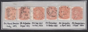 QUEEN VICTORIA SOUTH AUSTRALIA STATE PRE-DECIMAL STAMPS 1883 & 1884 P/M's VFU #4 - Picture 1 of 1