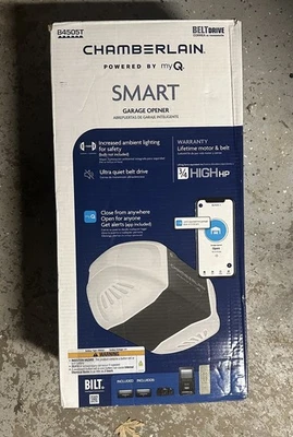 New CHAMBERLAIN 3/4 HP Smart Quiet Belt Drive Garage Door Opener - Image 1 of 3