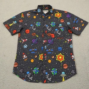 RSVLTS Camicia Grande Uomo Bottoni Spazio Esterno Pianeti Alieni UFO Galaxy Kunuflex - Foto 1 di 12