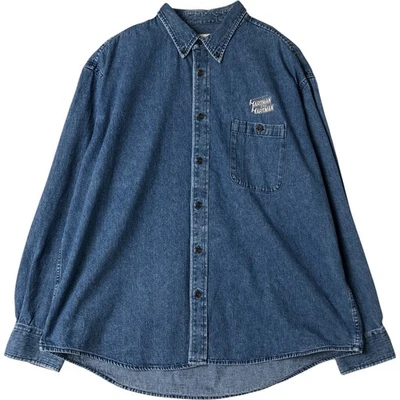 Used Cabelas long-sleeved button-down denim shirt men's size XL - Image 1 of 4