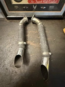 Tubos de escape antiguos Harley Shovelhead Chopper Shorty's 682G - Imagen 1 de 15