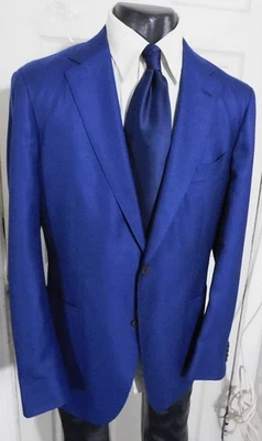 ABRIGO DEPORTIVO SUITSUPPLY HAVANA CACHEMIR = SEDA TALLA 44R AZUL 2 BOTONES Foto 1 de 4