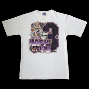 NBA Phoenix Suns Steve Nash Basketball T-Shirt Medium White y2k - Picture 1 of 4