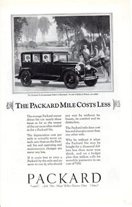 Coche publicitario impreso vintage 1926 Packard Mile cuesta menos New Oriental Limited ferrocarril - Imagen 1 de 2