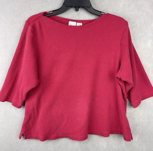 Cherokee Womens Pink 3/4 Sleeve Shirt Plus Size 1X 18W-20W - Picture 1 of 12