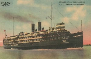 Dampfer Stadt Cleveland D & C Navigationsgesellschaft Schiff Postkarte - Bild 1 von 2