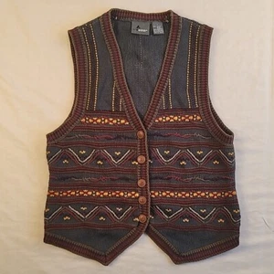 Liz Wear Women’s 90s Vintage Embroidered Button Up Vest Size Small - Picture 1 of 11
