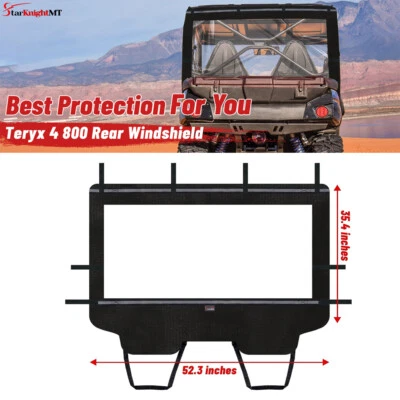 UTV Rear Window Windshield Back Windscreen for 2013-2025 Kawasaki TERYX4 800 Foto 1 de 4