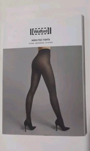 Wolford Nobilitas Tights Backseam 50 Den 50 Studs Small black/ metaldust - Picture 1 of 5