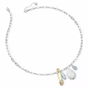 Swarovski 5522875 SO COOL CLUSTER NECKLACE, WHITE, MIXED METAL FINISH Authentic - Picture 1 of 3