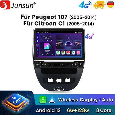 Android 13 Autoradio Carplay Für Peugeot 107 2005-2014 GPS SWC DAB+ WiFi 6+128GB - Bild 1 von 4
