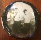 Vintage Paperweight Round Glass Dome Glass Black White Pic Cottagecore Farmhouse