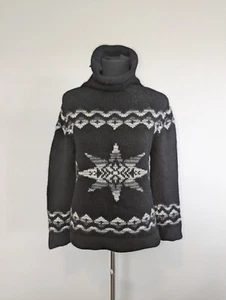 Grayson & Dunn Charcoal Grey 100% Cashmere Icelandic Turtleneck Sweater Sz M - Picture 1 of 7