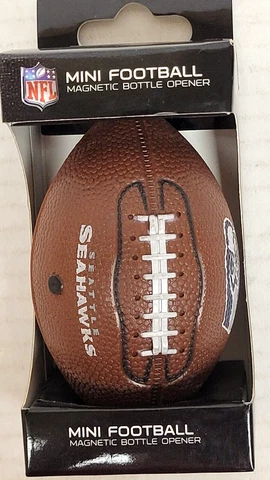 NFL Seattle Seahawks - Mini Football Magnetic Bottle Opener, NEW Cover