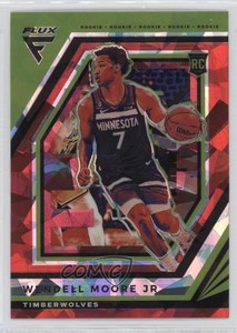 2022 Panini Flux Rookies Red Cracked Ice Prizm Wendell Moore Jr #220 Rookie RC