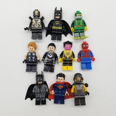 Lot of 10 LEGO Super Heroes Minifigures DC Marvel Villains Assorted Figures #24 - Image 1 of 2