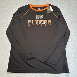 NEW Philadelphia Flyers NHL Men’s Black Long-Sleeve T-Shirt 100% POLYESTER Sz L - Picture 1 of 7