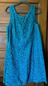 22W Dress Teal Davids Bridal Sleveless Fit Flare WORN ONCE  - Picture 1 of 4