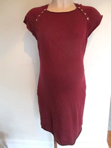 SERAPHINE MATERNITY & NURSING BURGUNDY SS JUMPER DRESS SIZE 12 - Picture 1 of 1