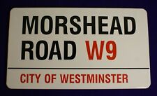 MORSHEAD ROAD W9 ORIGINAL CITY OF WESTMINSTER LONDON ENAMEL STREET SIGN