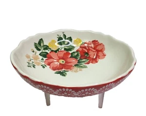 Pioneer Woman BETSY RED Pasta Bowl 7.5” Stoneware Vintage Floral - Picture 1 of 4
