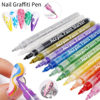 24Pcs/Set Nail Art Graffiti Pen Gel Polish Waterproof Painting Drawing Tools - Image 1 of 4