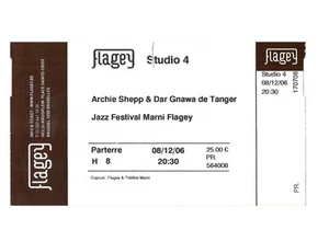 RARE / TICKET BILLET CONCERT - ARCHIE SHEPP : LIVE BELGIQUE 1996 SAXO SAXOPHONE - Imagen 1 de 3