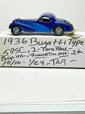 Franklin Mint 1:24 Scale Diecast 1936 Bugatti Type 57 SC, Read - Image 1 of 4