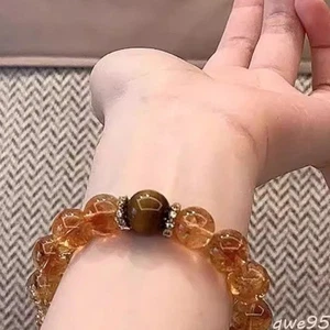 1pc Natural Citrine Fortune Bracelet Good Luck Bracelet Jewelry Decoration - Picture 1 of 4