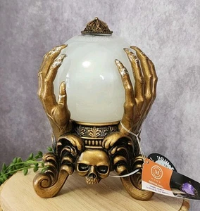 Martha Stewart Halloween Crystal Ball Sound & Motion White Swirl Gold Tone NEW - Picture 1 of 8