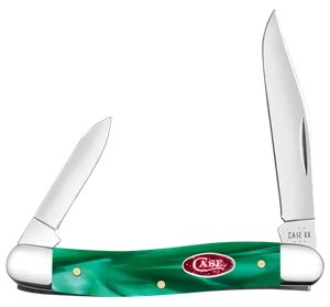 Case xx Knives Medium Pen Green Pearl Kirinite 24412 Pocket Knife Stainless - Picture 1 of 3
