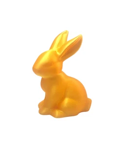 Hase Osterhase Ostern Deko Farbe Gold Höhe 10cm Kunststoff Sammlerstück Feier - Bild 1 von 4