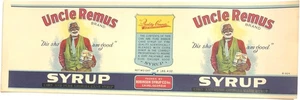 Original Unused Vintage Uncle Remus Syrup Can Label Robinson Syrup Co Cairo, Ga. - Picture 1 of 2
