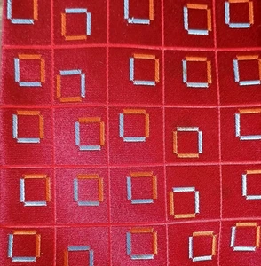 Slik Tie Jhane Barnes Mens Silk Red Geometric - Picture 1 of 3