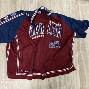 Vintage Harlem Globetrotters Jacket Mens 5X L FUBU Platinum Full Zip Warm Up Red - Picture 1 of 3