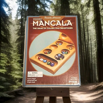 Pressman Mancala  Real Wood Folding Set with Multicolor Stones by Pressman  - Image 1 of 4