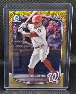 2025 Bowman Chrome Caleb Lomavita   Gold Shimmer 05/50 #BCP-120 Nationals - Picture 1 of 2