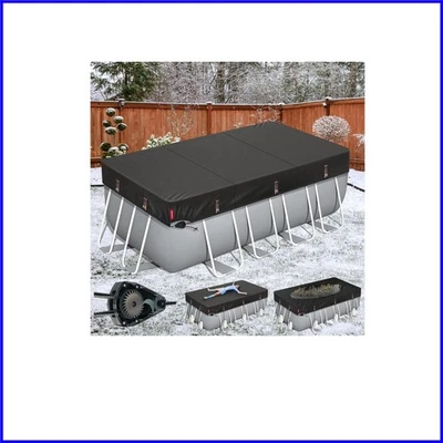Heavy Duty Rectangular Pool Cover 8x16 ft with Waterproof & UV Protection - Image 1 of 4