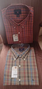 Mens Saddlebred Plaid Long Sleeve One Pocket Cotton Polyester Shirt (2) XXL NEW - Picture 1 of 7