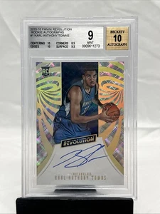 2015-16 REVOLUTION Rookie Auto Karl Anthony Towns BGS 9 Mint 10 Autograph RC - Picture 1 of 4
