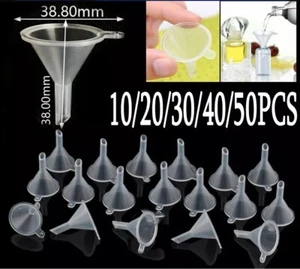 10-50PCS Small Plastic For Perfume Diffuser Bottle Mini Liquid Oil Funnels Lab - Picture 1 of 17
