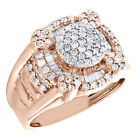 10K Roségold Rund & Baguette Diamant 4-zackig Pinky Ring Statement Band 1,33 CT