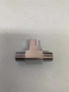 Lowrider Hydraulics 3/8"M to 3/8"F to 3/8"M Tee, Chrome, 1 unit, Chevy - Imagen 1 de 7