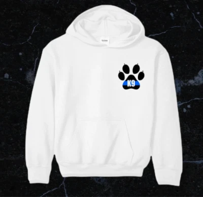 K9 Paw 徽标男女通用 100% 棉定制连帽衫毛衣 S、M、L、XL、XXL — 第 1/2 张图片