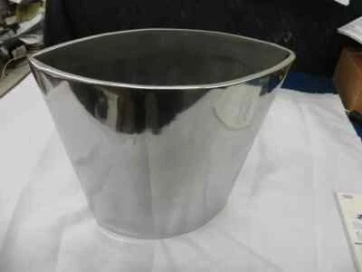 "Nuevo jarrón ovalado de aluminio pulido elegante Art Deco estilo decoración Manhattan 9""" Foto 1 de 3