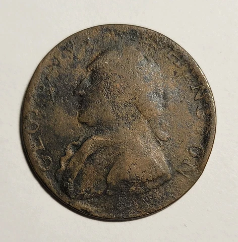 (1795) Washington North Wales Plain Edge Colonial 1/2 Penny Cover