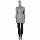 59054 auth BURBERRY grey wool BELTED Double Breasted Coat Jacket UK 8 XS