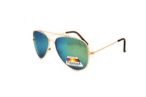 Yellow Green Multi Mirrored Polarised Cheap Classic Sunglasses - Picture 1 of 2