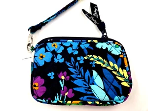 Vera Bradley Wristlet Midnight Blues Wristlet Wallet Blue Florals EUC - Picture 1 of 3